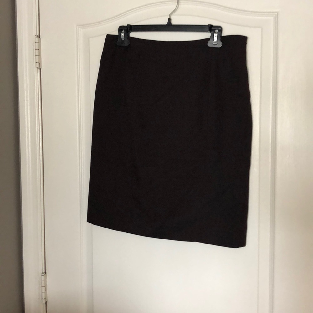 Kasper Separates Brown lined Skirt, 6, double slit